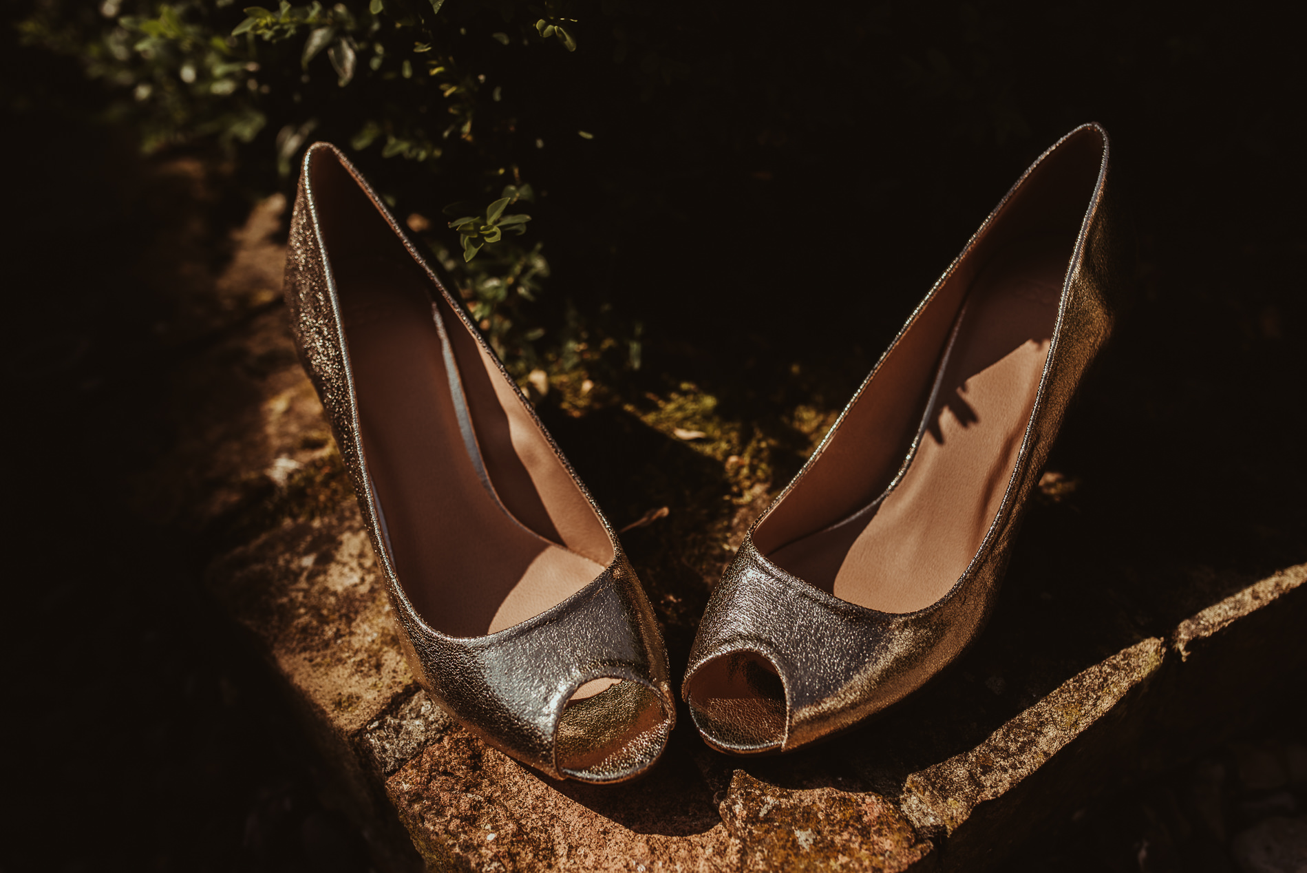 Wedding shoes at White Dove Barns