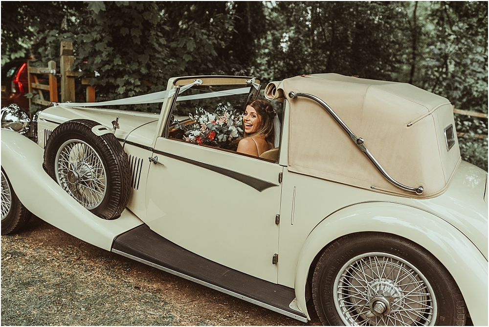 Bride Arrival Vintage Car